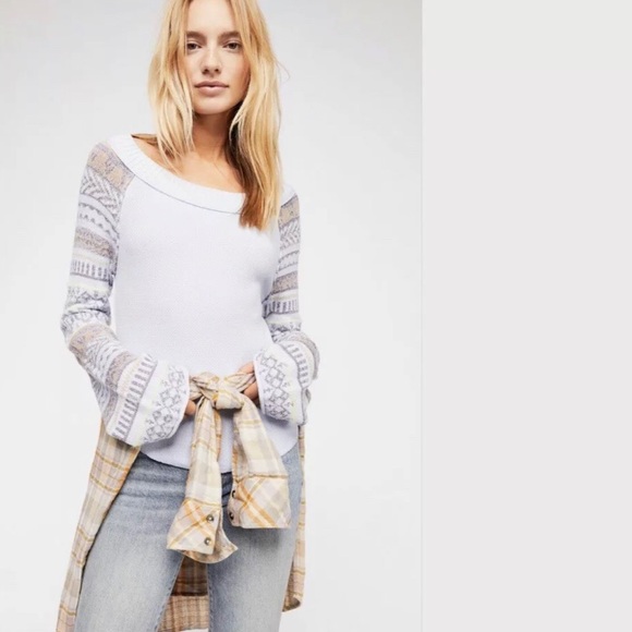 Free People Tops - Free People Fairground Thermal Long Sleeve Shirt